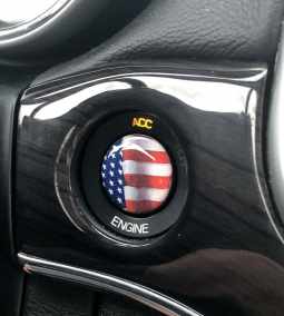 American Flag Starter Button Domed Decal For 2015-2019 Dodge Challenger
