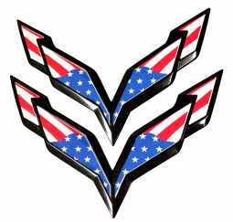 2014-2019 C7 Corvette USA Flag Emblem Overlay Decal W/ UV Coating