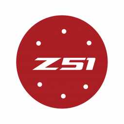 2014-2019 C7 Corvette Vinyl Gas Door Overlay - Gloss Red W/ Z51 Logo
