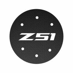 2014-2019 C7 Corvette Vinyl Gas Door Overlay - Black Carbon Fiber W/ Z51 Logo