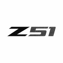 2014-2019 C7 Corvette Z51 Rear Bumper Decal - Single Gloss Black Z Black Suede 51