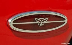 Polished Stainless Crossed Flag Logo Side Marker Trim for C5 Corvette
