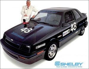 Carroll Shelby with a 1987 Shelby CSX.