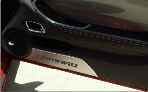 2010-2015 Camaro Cosmetic Carbon Fiber or Color Logo Door Panel Kick Plates