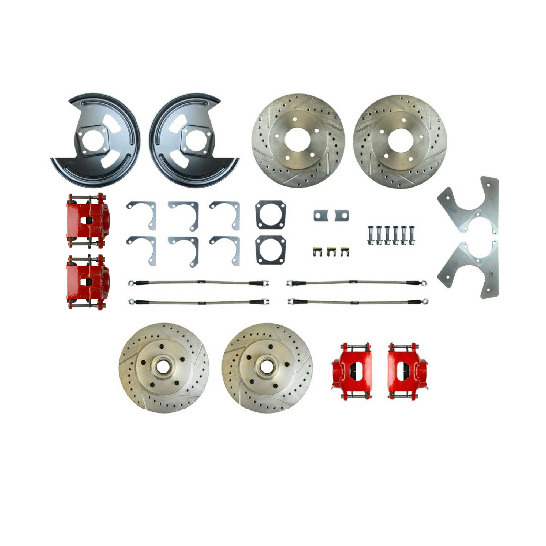 1969-1972 GM A-Body The Right Stuff Disc Brake Conversion Kit with Drilled & Slotted Rotors and C...