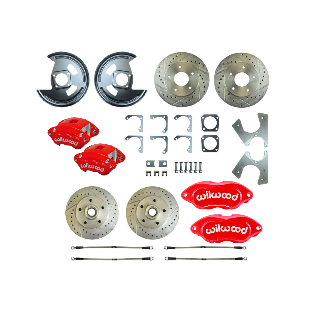 1973-1977 GM A-Body The Right Stuff Performance Rear Brake Conversion Kit with Front Rotors and C...