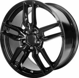 Z51 Style Split Spoke Gloss Black Wheel Rim 17in x 8.5in Front For C5 Corvette