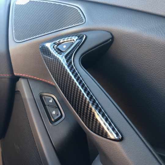 Carbon Fiber Door Open Release Button Overlays For C7 Corvette