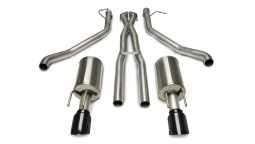 Corsa 14189BLK 2.5 Inch Cat-Back Plus X-Pipe Sport Exhaust Dual Rear Exit 4.0 Inch Black Tips 05-06 