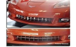 Retro Style Black or Polished Stainless Front Grille for C6 Corvette