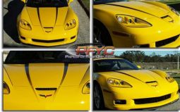 Hood Fade Accent Graphic Decals for C6 Corvette