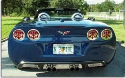 Polished Stainless Steel Flame Style Tail Light Covers for C6 Corvette
