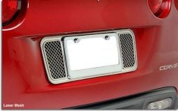 Laser Mesh or Perforated Stainless Tag Back and Frame for C6 Corvette