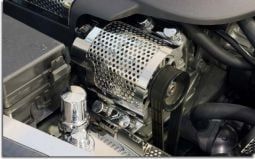 Perforated Stainless Alternator Cover for C6 Corvette ZR1