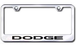 Polished Silver Dodge License Plate Frame