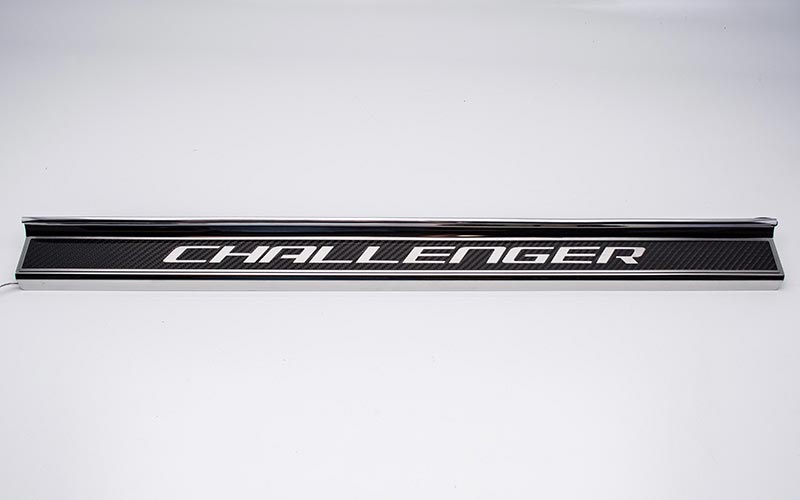 Highitem 2PCS Car Door Entry Guards Sill Plate Stainless Steel for Dodge Challenger 2009-2018 Black 