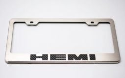 Stainless License Plate Frame with Color or Carbon Fiber Logo Inlay