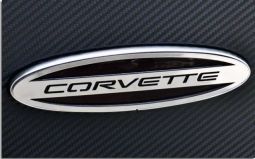 Stainless Rear Side Turn Signal Trim with Logo for C5 Corvette