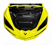 C8 Corvette carbon fiber look frunk cover with Stingray logo, gallery view 1