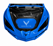 C8 Corvette custom-painted frunk cover with Cross Flags and Corvette script, gallery view 1