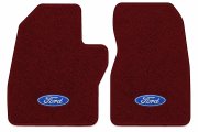 Illustration of 1988-1997 Ford F-250 Heavy Duty Cutpile floor mats, 2 piece, in 825 Maroon with t...