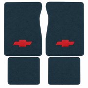 Illustration of 1988-1991 Chevrolet C2500 Crew Cab Cutpile floor mats, 4 piece, in 4033 Midnight ...