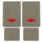 Illustration of 1992-1998 Chevrolet C2500 Crew Cab Cutpile floor mats, 4 piece, in 7623 Med Sand ...