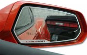 Mustang Brushed Stainless Logo Side Mirror Trim