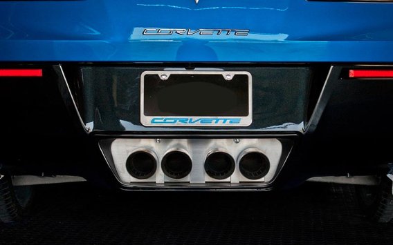 C7 Corvette Stingray Exhaust Port Filler Panel with Stock Exhaust