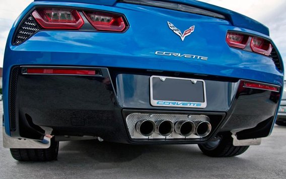 C7 Corvette Stingray Exhaust Port Filler Panel with Stock Exhaust